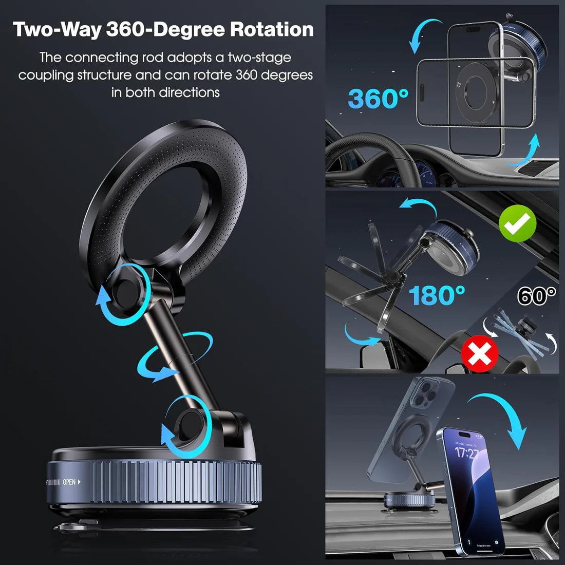 MagPro 360 Black Phone Holder