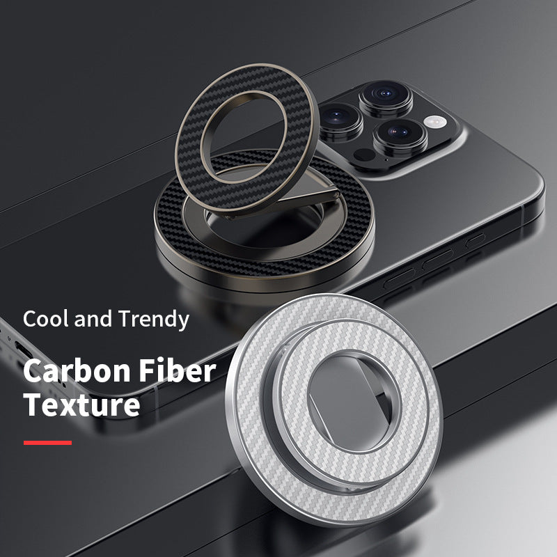 360 Degrees Rotating Car Folding Double-sided Magnetic Fastened Ring Mobile Phone Holder